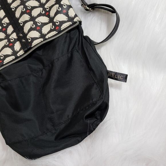 Relic black with swan and hearts print crossbody purse - Picture 7 of 9
